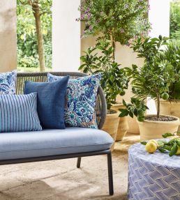Candy Stripe in Harlow Fabric by Liberty Lapis