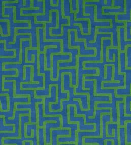Terrace Lane Fabric by Thibaut Blue and Green