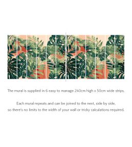 Textured Palm Mural by Ohpopsi Olive & Rust