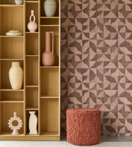 Textured Tiles Wallpaper by Eijffinger Pink/Orange/Terracotta