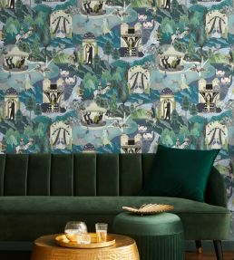 The Art Deco Hills Wallpaper by Brand McKenzie Aqua