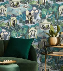 The Art Deco Hills Wallpaper by Brand McKenzie Aqua