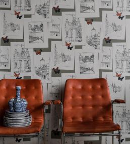 The Butterfly Effect Wallpaper by Langelid Von Bromssen Dusty Orange