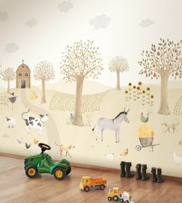 The Farm Adventures With Donkey Mural by Casadeco Naturel