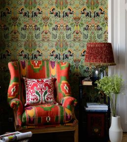 The Folk Parade Wallpaper by MINDTHEGAP Black Green