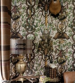 The Ganghofer Hunt Wallpaper by MINDTHEGAP Taupe/Brown/Red/Green/Gold