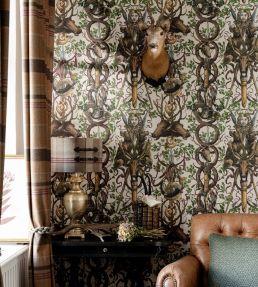 The Ganghofer Hunt Wallpaper by MINDTHEGAP Taupe/Brown/Red/Green/Gold