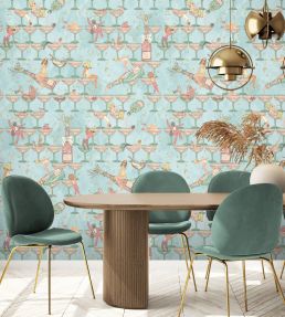 The Grand Pour Wallpaper by Brand McKenzie Aqua Miami