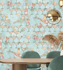 The Grand Pour Wallpaper by Brand McKenzie Aqua Miami
