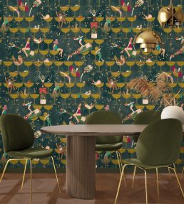 The Grand Pour Wallpaper by Brand McKenzie Dirty Olive