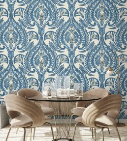 The Great Damask Wallpaper by Brand McKenzie Azure Blue