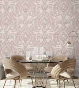 The Great Damask Wallpaper by Brand McKenzie Dusty Pink