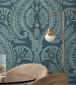 The Great Damask Wallpaper by Brand McKenzie Teal