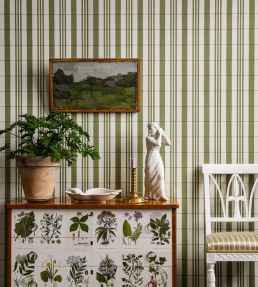 The Guards Tent Wallpaper by Langelid Von Bromssen Leaf Green