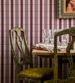 The Guards Tent Wallpaper by Langelid Von Bromssen Wine Red