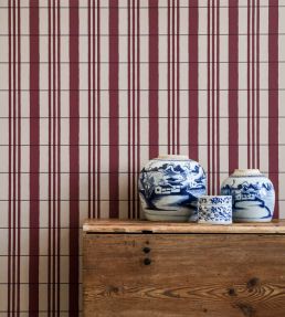 The Guards Tent Wallpaper by Langelid Von Bromssen Wine Red