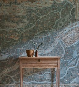 The Map Maxi Mural by Lewis & Wood Blue Almond