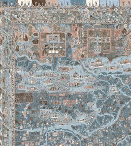 The Map Mini Mural by Lewis & Wood Blue Almond