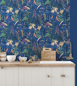 The Tropics Wallpaper by Brand McKenzie Deep Blue