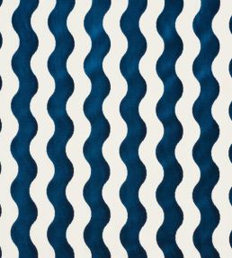 The Wave Velvet Fabric by Schumacher Navy
