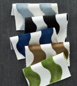 The Wave Velvet Fabric by Schumacher Navy