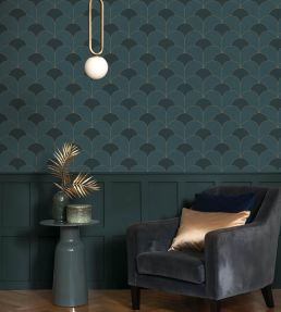 Theatre Wallpaper by Casadeco Vert Canopee