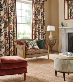 Theodora Fabric by Nina Campbell Lagoon/Choc