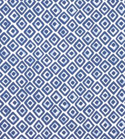 Indian Diamond Fabric by Thibaut Blue