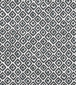 Indian Diamond Fabric by Thibaut Black