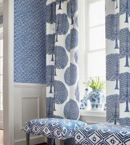 Mulberry Tree Fabric by Thibaut Spa Blue