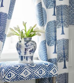 Mulberry Tree Fabric by Thibaut Spa Blue