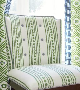 New Haven Stripe Fabric by Thibaut Green