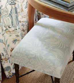 Chardonnet Damask Fabric by Thibaut Aqua