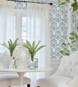 Claremont Trellis Fabric by Thibaut Ivory