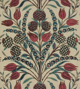 Corneila Fabric by Thibaut Red/Teal