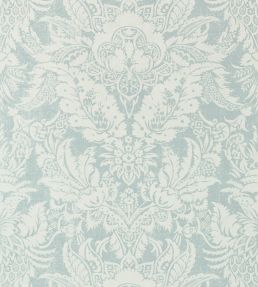 Chardonnet Damask Wallpaper by Thibaut Aqua