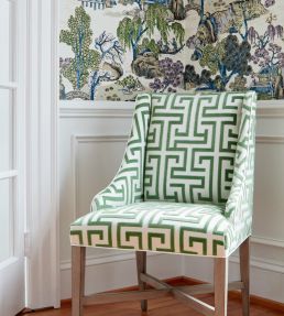 Ming Trail Fabric by Thibaut Light Blue