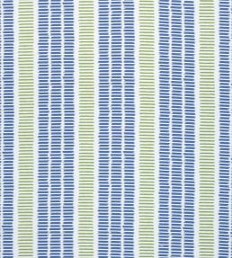 Topsail Stripe Fabric by Thibaut Royal and Green Apple
