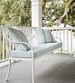 Topsail Stripe Fabric by Thibaut Seafoam and Kelly Green