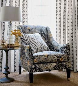 Desmond Fabric by Thibaut Black and Charcoal