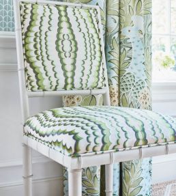 Ebru Embroidery Fabric by Thibaut Green