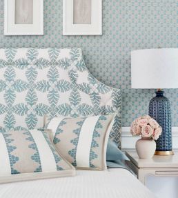 Starleaf Fabric by Thibaut Aqua