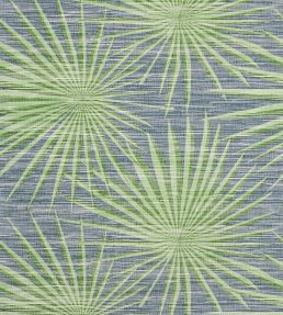 Palm Frond Wallpaper by Thibaut Navy and Green