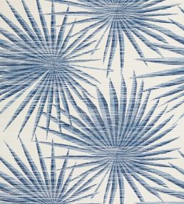 Palm Frond Wallpaper by Thibaut Navy and White