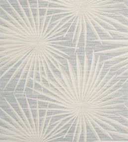 Palm Frond Wallpaper by Thibaut Metallic Silver on Beige
