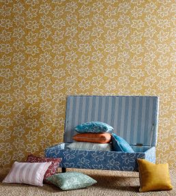 Ticking Cushion 43 x 43cm by Fermoie Yellow