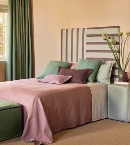 Ticking Stripe 2 Fabric by Ian Mankin Raspberry
