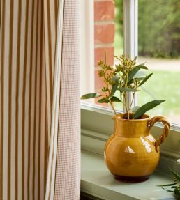 Ticking Stripe 2 Fabric by Ian Mankin Raspberry
