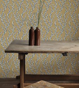 Tiddle Wallpaper by Josephine Munsey Brown and Blue