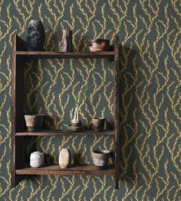 Tiddle Wallpaper by Josephine Munsey Petrol and Olive